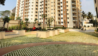Brigade Komarla Heights Towers A and B: 95% External hardscape and softscape around Tower A and and Tower B completed as on March '25