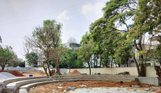 Brigade Komarla Heights Tower A: Outdoor Amenities works are in progress (Amphitheatre) as on March '25
