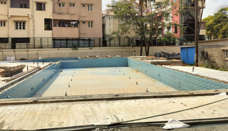 Brigade Komarla Heights Tower A: Outdoor Amenities works are in progress (Swimming Pool) as on March '25