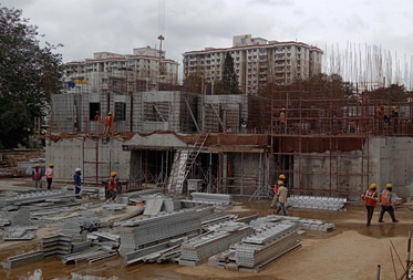 Komarla Heights Tower A (view from north) : First floor slab works are in progress as on September '22