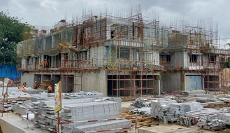 Komarla Heights Tower A (view from East) : First floor slab concreting completed. Second floor slab aluminium works are in progress as on October '22