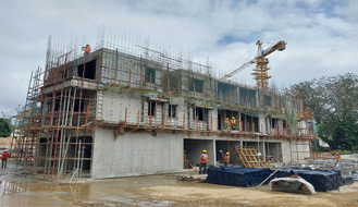 Komarla Heights Tower A (view from South) : First floor slab concrete completed. Second floor slab aluminium works are in progress as on October '22