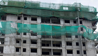 Brigade Komarla Heights Tower A (view from south) : 14th floor slab concreting completed & 15th floor works are in progress as on March '23