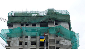 Brigade Komarla Heights Tower A (view from North) : 14th floor slab concreting completed & 15th floor works are in progress as on March '23