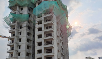 Brigade Komarla Heights Tower A (view from East) : 14th floor slab concreting completed & 15th floor works are in progress  as on March '23