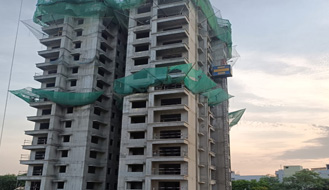 Brigade Komarla Heights Tower A (view from East side) : 18th floor slab concreting 100% completed & 19th floor works are in progress as on May '23