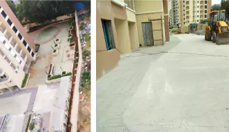 Brigade Komarla Heights Tower B : Hardscape works are in progress as on November '24