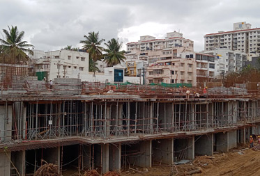 Komarla Heights Tower B (view from west side) : Ground floor slab  works are in progress as on September '22