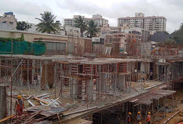 Komarla Heights Club House (view from north side) : Ground floor slab works are in progress as on September '22