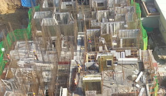 Tower B (view from top) : Second floor slab works are in progress as on December '22