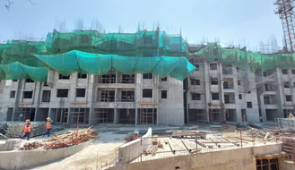 Komarla Heights Tower B (view from west side) : 5th floor slab concreting completed & 6th floor works are in progress as on February '23