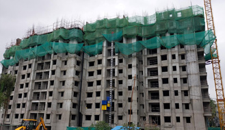 Brigade Komarla Heights Tower B (view from west side): 10th floor slab concreting 100% completed & 11th floor works are in progress as on April '23